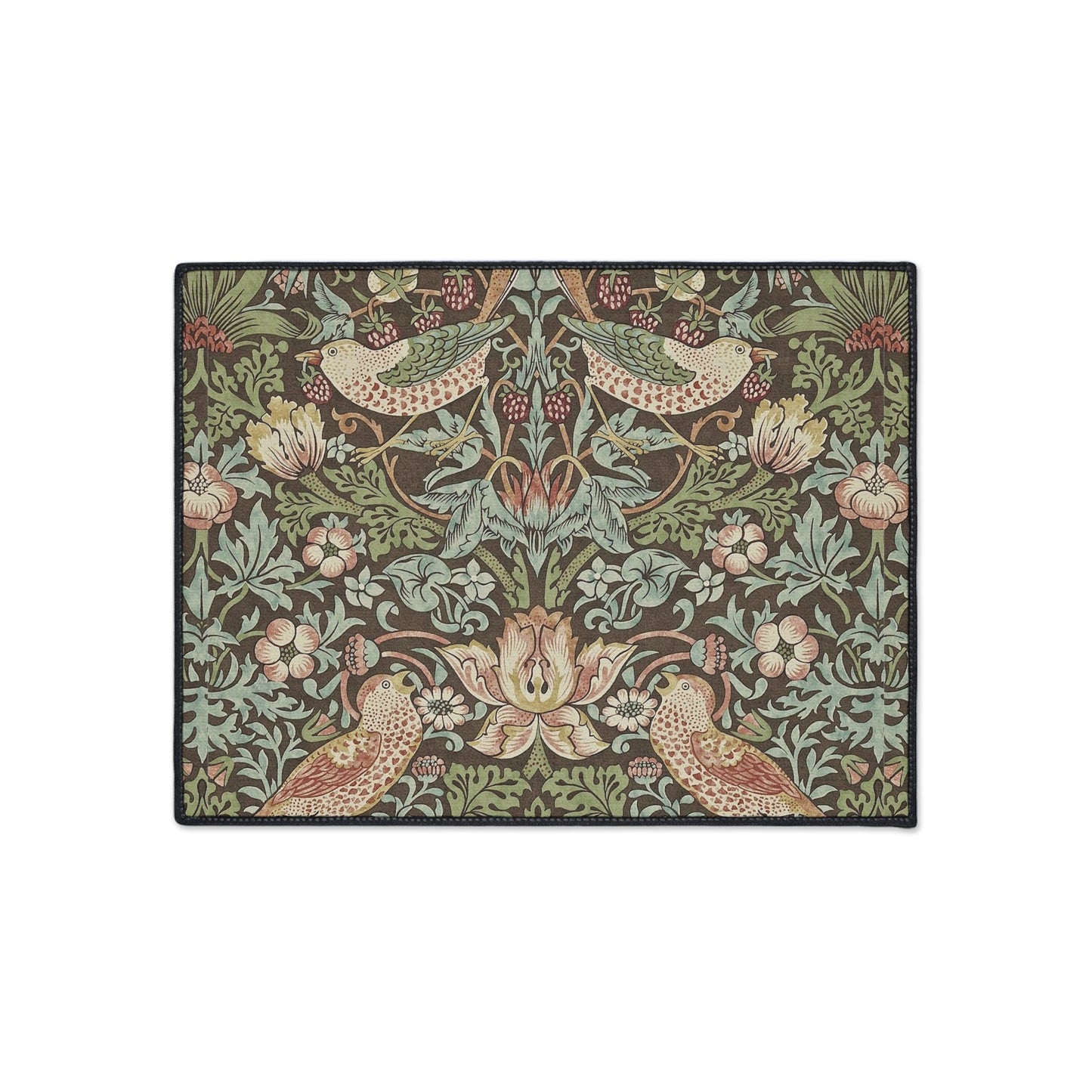 William Morris Brown Strawberry Thief Mat: Arts & Crafts Style